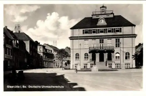 Ak Glashütte Sachsen, Deutsche Uhrmacherschule