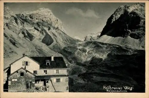 Ak Oberstdorf Schwaben Bayern, Rappenseehütte mit Anstieg zum Heilbronner Weg