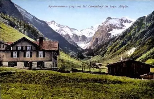 Ak Spielmannsau Oberstdorf Allgäu, Blick auf zwei Häuser, Purger Nr. 11742