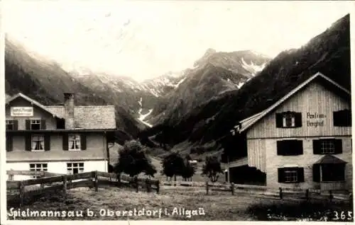 Foto Ak Spielmannsau Oberstdorf im Oberallgäu, Pension Berghof, Alpen