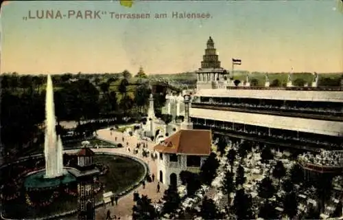 Ak Berlin Wilmersdorf Grunewald Halensee, Luna Park, Terrassen