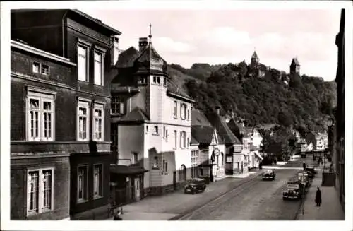 Ak Altena in Westfalen, Bahnhofstraße mit Bahnhof, Burg