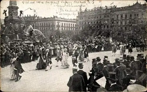 Ak Leipzig Innenstadt, Historischer Festzug zur Universitäts Jubelfeier 1909, Parade, Kutsche