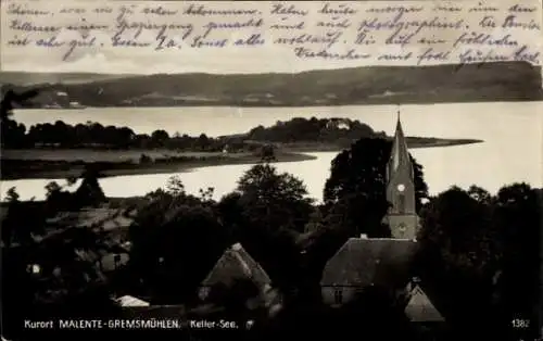 Ak Gremsmühlen Malente in Ostholstein, Keller-See, Kirche