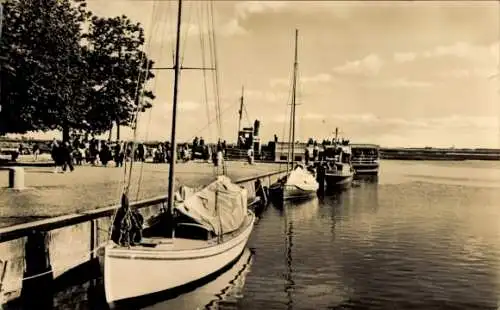 Ak Ostseebad Zingst, Im Hafen, Boote, Dampfer