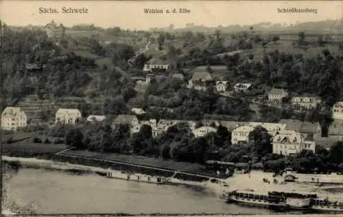 Ak Wehlen an der Elbe Sachsen, Schießhausberg, Salondampfer