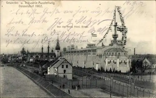 Ak Düsseldorf am Rhein, Industrie und Gewerbeausstellung 1902, Bau der Firma Friedr. Krupp