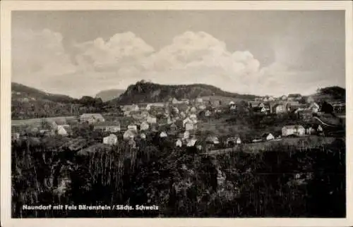 Ak Naundorf Struppen Sachsen, Panorama mit Fels Bärenstein