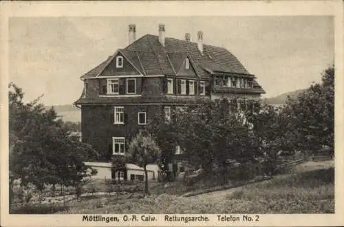 Ak Möttlingen Bad Liebenzell im Schwarzwald, Die Rettungsarche, Gartenansicht