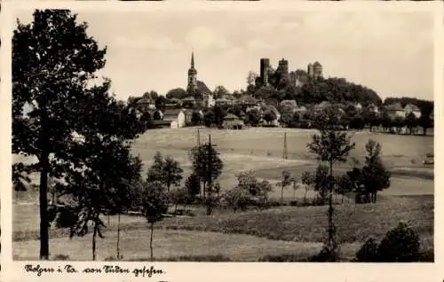 Ak Stolpen in Sachsen, Blick zum Ort vom Turm gesehen