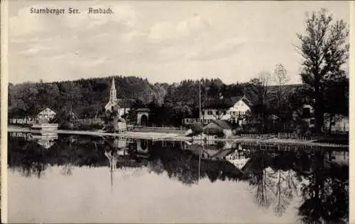 Ak Ambach Münsing Bayern, Partie am Starnberger See