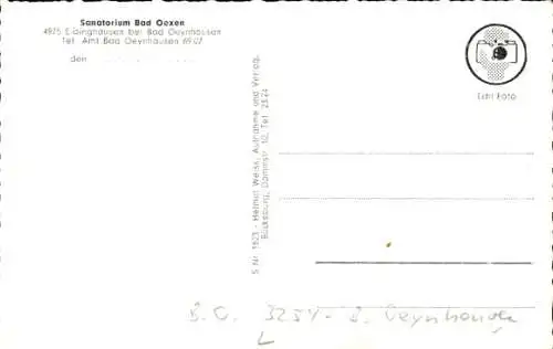 Ak Bad Oexen Eidinghausen Bad Oeynhausen in Westfalen, Blick ins Sanatorium