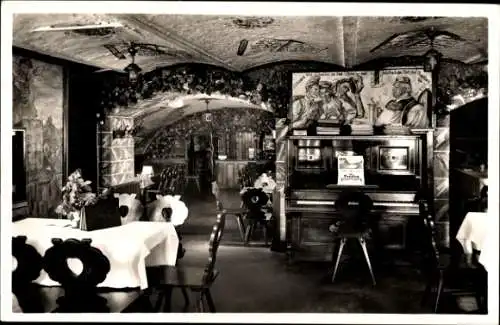 Ak Assmannshausen Rüdesheim am Rhein, Hotel Restaurant Nassauer Hof, Innenraum