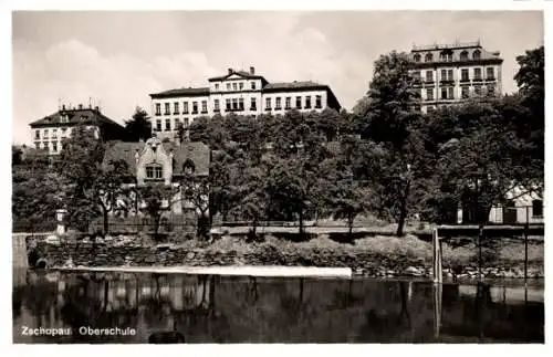 Ak Zschopau im Erzgebirge Sachsen, Wasserblick zur Oberschule