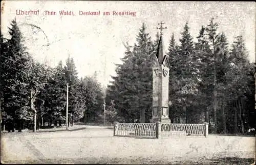 Ak Oberhof Thüringer Wald, Denkmal am Rennsteig