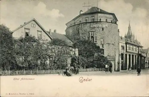 Ak Goslar in Niedersachsen, Hotel Achtermann von außen