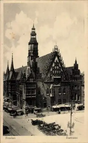 Ak Wrocław Breslau Schlesien, Rathaus