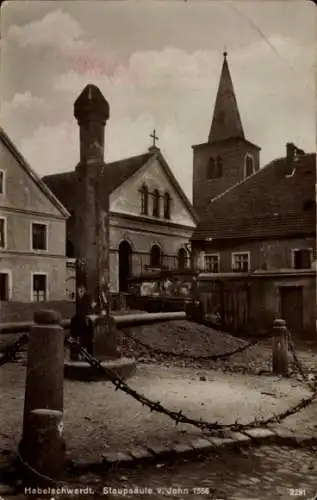 Ak Habelschwerdt Schlesien, Staupsäule von Jahn 1556