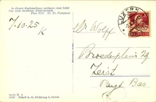 Ak Luzern Stadt Schweiz, Kaplaneihaus bei der Hofkirche