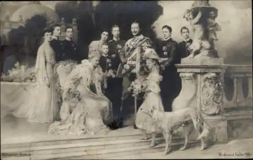 Künstler Ak Keller, Ferdinand, Deutsches Kaiserhaus unter Kaiser Wilhelm II., Windhund