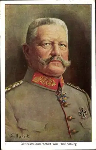 Künstler Ak Hornert, G., Generalfeldmarschall Paul von Hindenburg, Portrait