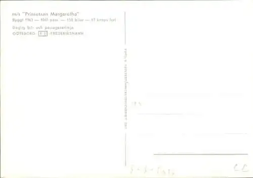 Ak Fährschiff MS Prinsessan Margaretha