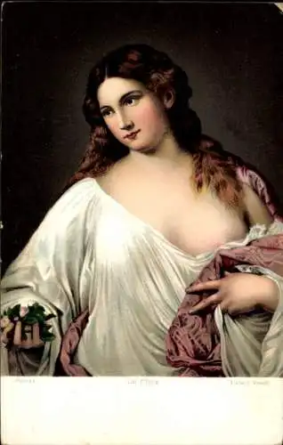 Künstler Ak Tiziano Vecelli, Tizian, La Flora, Frauenportrait, Firenze