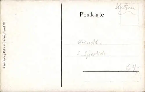 Künstler Ak Drei Katzen, Portrait
