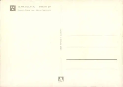 Ak Dampfer TS Hanseatic, Deutsche Atlantik Linie