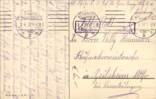 Künstler Ak Maschinengewehrkompagnie im Feuer, Bruno Bürger