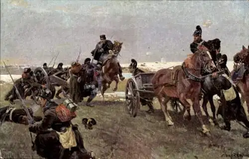 Künstler Ak KB Militär Max Joseph Ordensritter 1870, Emil von Stengel, Schlacht bei Villepion