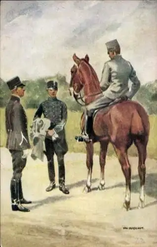 Künstler Ak Niederländische Soldaten in Uniformen, Cavalerie, Onderofficieren