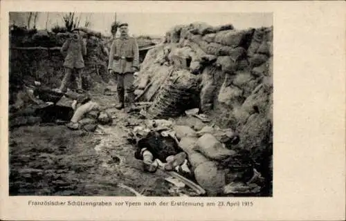 Ak Französischer Schützengraben, Ypern, Erstürmung, 23 April 1915