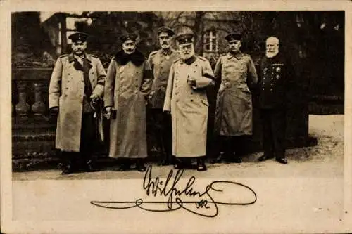 Ak Kaiser Wilhelm II., Hindenburg, Ludendorff, König Ludwig III von Bayern, Holtzendorff