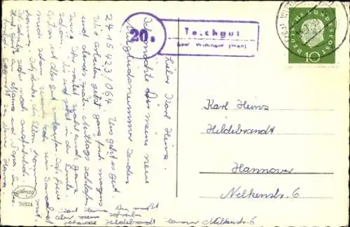 Briefmarken Ak Briefmarken Sprache, Liebespaar, Hab mich lieb, Ganz Dein, Amag 70324