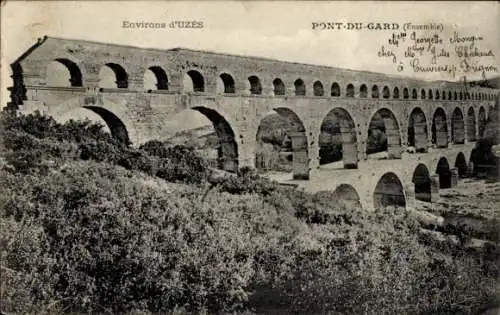 Ak Vers Pont du Gard, Aquädukt