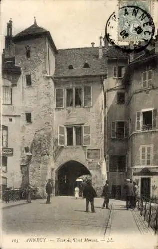 Ak Annecy Haute Savoie, Tour du Pont Morens