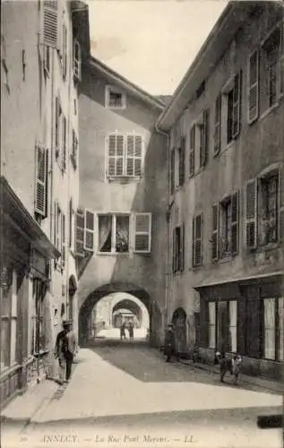 Ak Annecy Haute Savoie, Rue Pont Morens