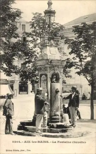 Ak Aix les Bains Savoie, La Fontaine