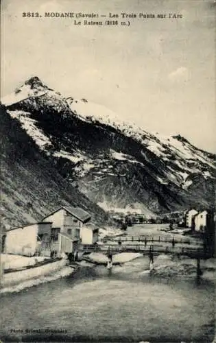 Ak Modane Savoie, Les Trois Ponts sur l'Arc, Le Rateau