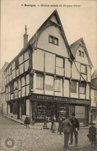 Ak Bourges Cher, Maison natale de Jacques Coeur, Ariotout Patissier