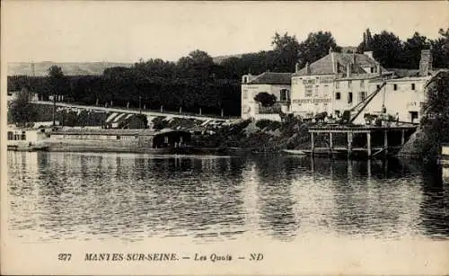 Ak Mantes sur Seine Yvelines, Quais