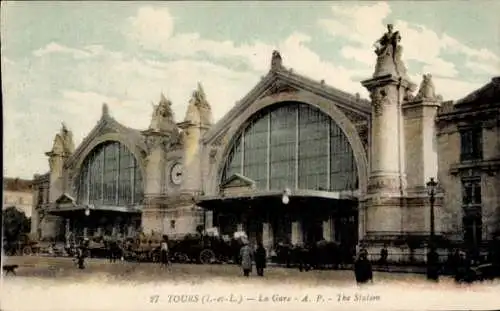 Ak Tours Indre et Loire, Bahnhof