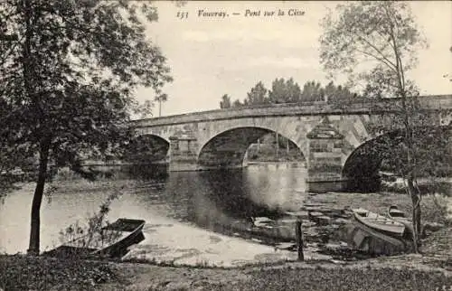 Ak Vouvray Indre et Loire, Pont sur la Cisse