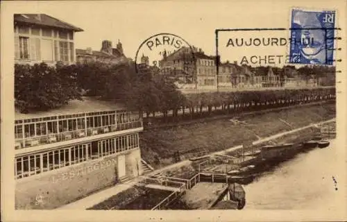 Ak Poissy Yvelines, Bords de Seine, L'Esturgeon