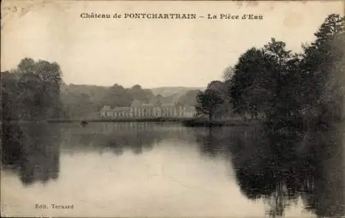 Ak Jouars Pontchartrain Yvelines, Chateau, La Piece d'Eau