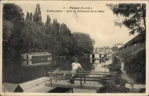 Ak Poissy Yvelines, Embarcadere - Quai du Boulevard de la Seine