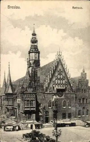 Ak Wrocław Breslau Schlesien, Rathaus