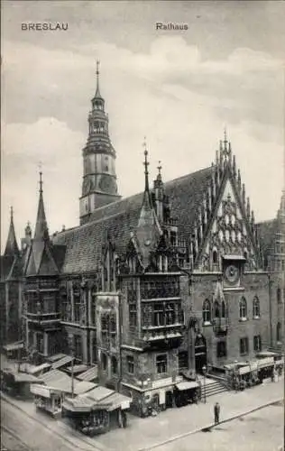 Ak Wrocław Breslau Schlesien, Rathaus