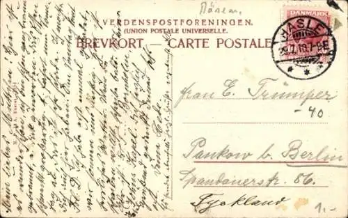 Ak Bornholm Dänemark, Ruinerne set fra Hammershafen
